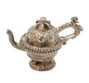 Sterling Silver Opening Teapot Charm Pendant Vintage c1970