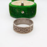 Sterling Silver Circle Bubble Pattern Band Ring Vintage c1970 Size Q UK