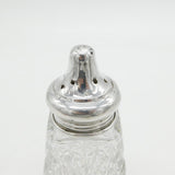 Sterling Silver Topped Cut Glass Sugar Caster Antique 1930 London Art Deco