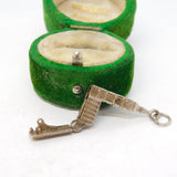 Sterling Silver Opening Big Ben With Clock Key Charm Pendant Vintage c1970
