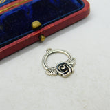 Sterling Silver Rose Charm Pendant Vintage c1970
