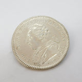 19th Century French Sterling Silver Duke of Anjou Coin Brooch Antique c1840