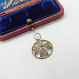 Sterling Silver Filigree Maltese Cross Pendant Antique c1930 Art Deco
