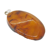 Sterling Silver Baltic Amber Drop Charm Pendant Vintage c1970s