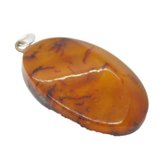 Sterling Silver Baltic Amber Drop Charm Pendant Vintage c1970s