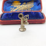 Sterling Silver Traditional Large Telephone Charm Pendant Vintage c1970