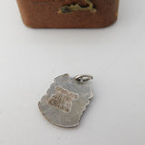 Sterling Silver Enamel Rare Uganda Travel Shield Charm Pendant Vintage c1970