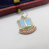 Sterling Silver and Coloured Travel Shield Flamborough Charm Vintage c1970