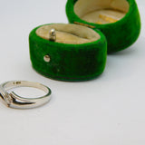 Sterling Silver Split Band Spinel Set Solitaire Ring Vintage c1970 Size O