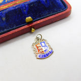 Sterling Silver and Enamel Chester Travel Shield Charm Pendant Vintage c1970