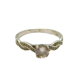 Sterling Silver Paste Set Twisted Band Dress Ring Vintage c1970 Size X