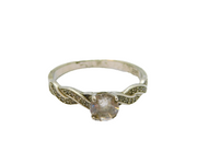 Sterling Silver Paste Set Twisted Band Dress Ring Vintage c1970 Size X