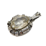 20th Century Continental .935 Grade Silver & Citrine Drop Pendant Antique