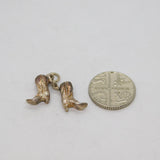 Sterling Silver Pair Of Cowboy Boots Charm Pendant Vintage c1970s