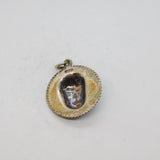 Sterling Silver CHIM Green Man Mask Form Disc Charm Pendant Vintage c1970s