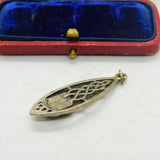 White Metal and Emerald Paste Celtic Knot Pendant Vintage c1970
