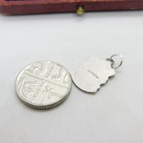 Sterling Silver and Enamel Weston Super Mare Shield Charm Pendant Vintage c1970
