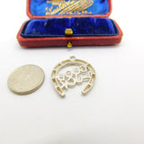 Sterling Silver Lucky Horseshoe Charm Pendant Vintage c1970