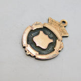 Sterling Silver Gilt Shield & Crown Form Fob Medal Antique 1921 Birmingham