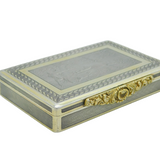 Austro-Hungarian Sterling Silver Stag Hunting Scene Snuff Box Antique 1840