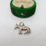 Sterling Silver Zebra Charm Pendant Vintage c1970