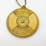 Brass 'For 50 Years' 1984-2033 Adjustable Miniature Calender Fob Vintage