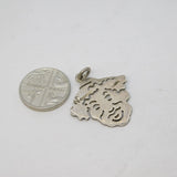 Sterling Silver Face Outline Charm Pendant Vintage c1970