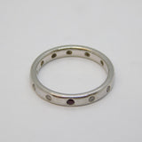 .950 Platinum, Diamond & Ruby Full Eternity Band Ring Vintage Birmingham