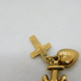 9ct Yellow Gold, Faith, Hope & Charity Charm Pendant Vintage 1973 London