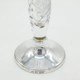 Sterling Silver & Floral Cut Glass Flower Vase Vintage 1985 Birmingham