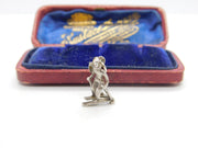 Sterling Silver Alpine Skiing Charm Pendant Vintage c1970
