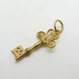 Coming of Age 18 Door Key 9ct Yellow Gold Charm or Pendant Vintage c1970