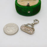 Sterling Silver Paste Set Handbag Charm Pendant Vintage c1970