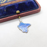 Sterling Silver & Enamel Devon Charm Pendant Vintage c1970