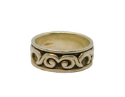 Sterling Silver Chunky Oxidised Gothic Style Band Ring Modern c1990 Size U