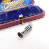Sterling Silver Musical Trumpet Charm Pendant Vintage c1970