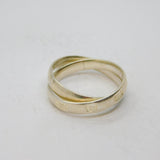 Sterling Silver Double Band Ring With Hallmarks Contemporary 2001 London Size S