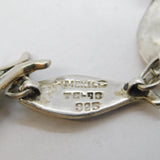 Mexican Taxco Sterling Silver Abalone Set Fish Panel Bracelet Vintage
