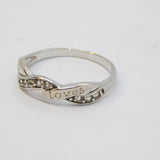 Sterling Silver Spinel Set Engraved "Ellen Loves" Band Ring Vintage c1970 Size S