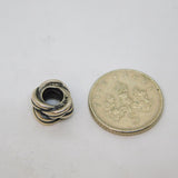 Sterling Silver Braid Pattern Charmbead For Bracelet Vintage c2000