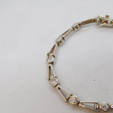 Sterling Silver Spinel Set Arrow Form Bracelet Vintage c1970 18cm Length
