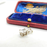 Sterling Silver and Diamond Paste Drop Charm Pendant Vintage c1970