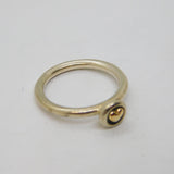 Sterling Silver & Round Set Gilt Heart Stacking Dress Ring Modern c2010 Size K