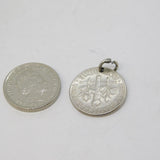Silver Plated American One Dime Coin Charm Pendant Vintage c1970