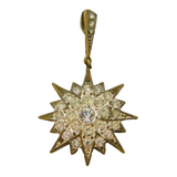 19th Century Gilt Metal & Paste Set Starburst Drop Pendant Antique c1890s