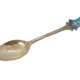 Sterling Silver Enamel Lockgilphead Souvenir Spoon Vintage 1964 Birmingham