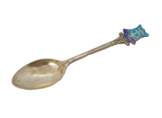 Sterling Silver Enamel Lockgilphead Souvenir Spoon Vintage 1964 Birmingham