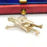 Sterling Silver Soapbox Gentleman Charm Pendant Vintage c1970
