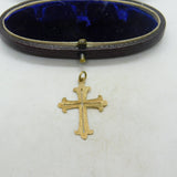 Silver Gilt Delicate Crucifix Charm Pendant Vintage c1970