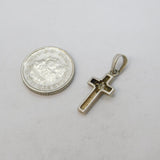 Sterling Silver Paste Set Cross Charm Pendant Vintage c1970s